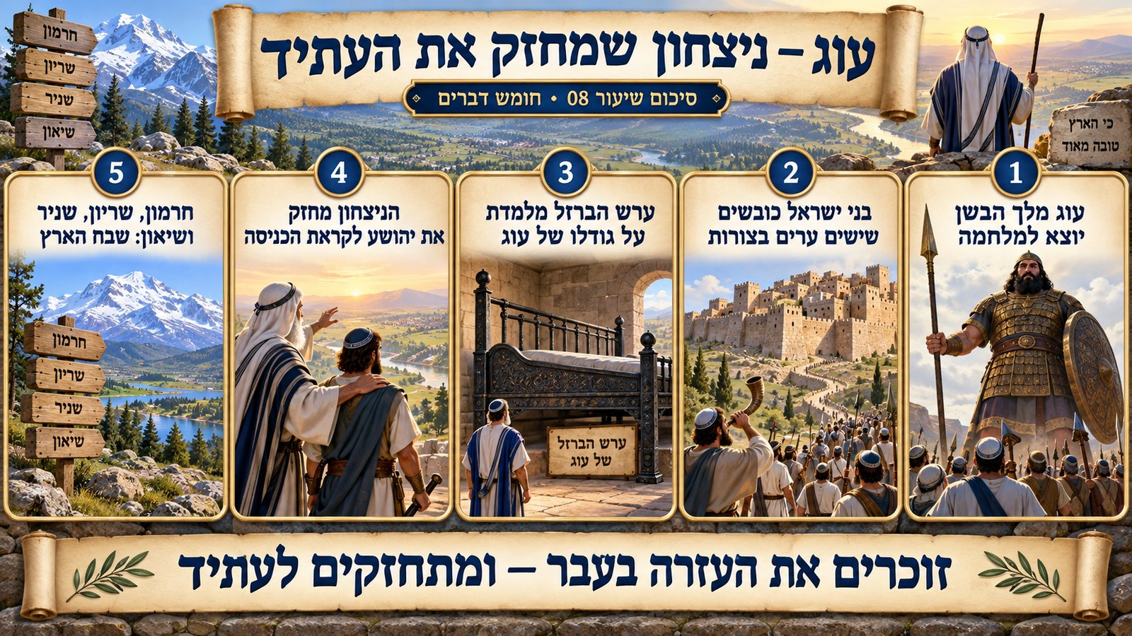 סיכום שיעור 08: עוג — ניצחון שמחזק את העתיד