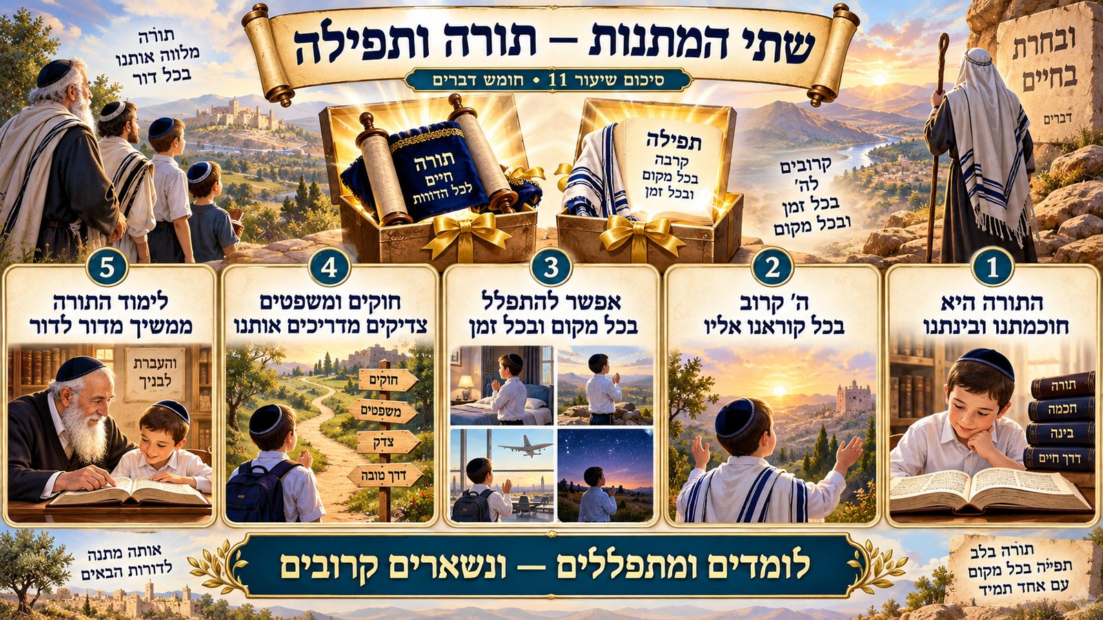 סיכום שיעור 11: שתי המתנות — תורה ותפילה