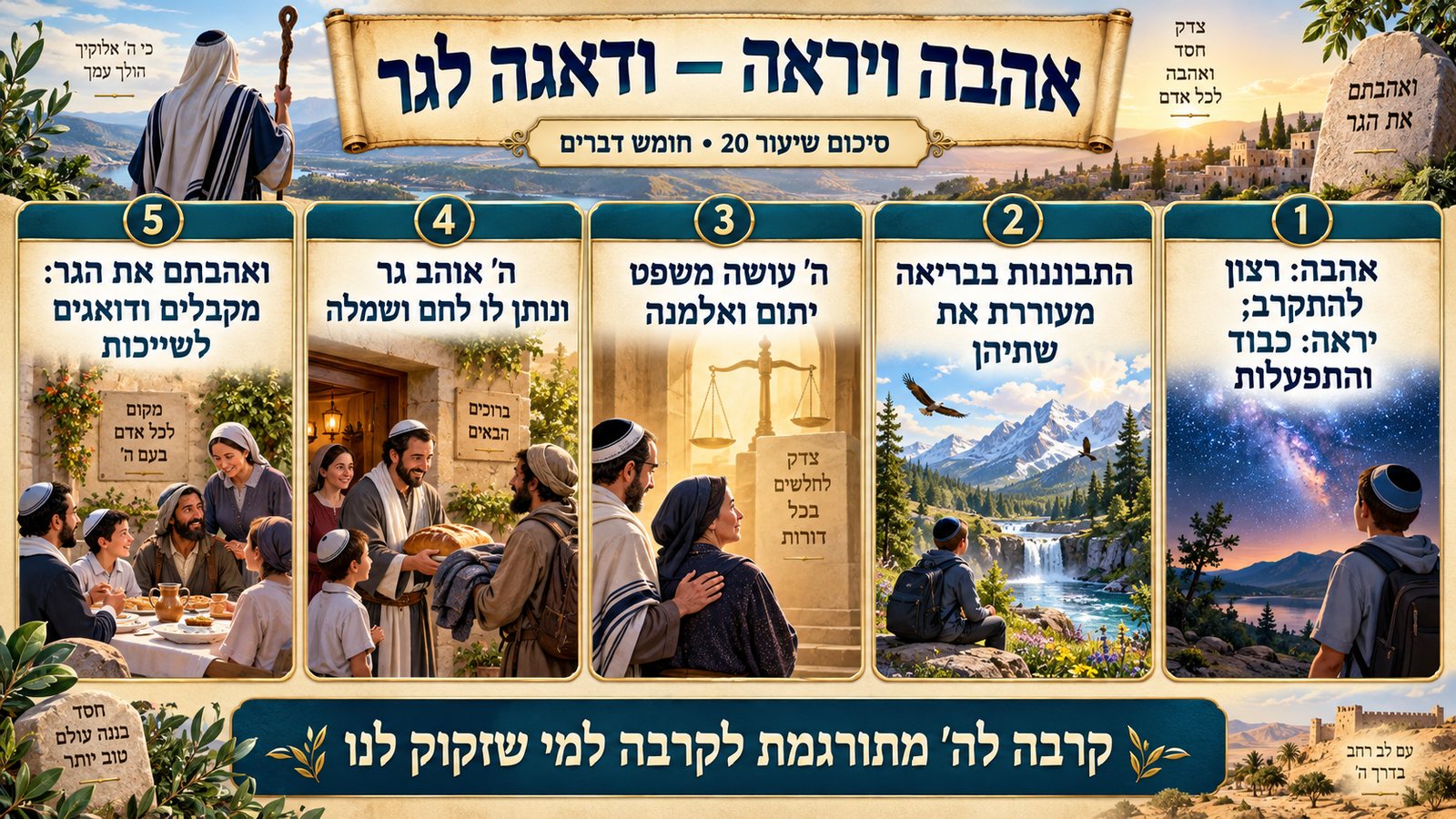 סיכום שיעור 20: אהבה ויראה — ודאגה לגר