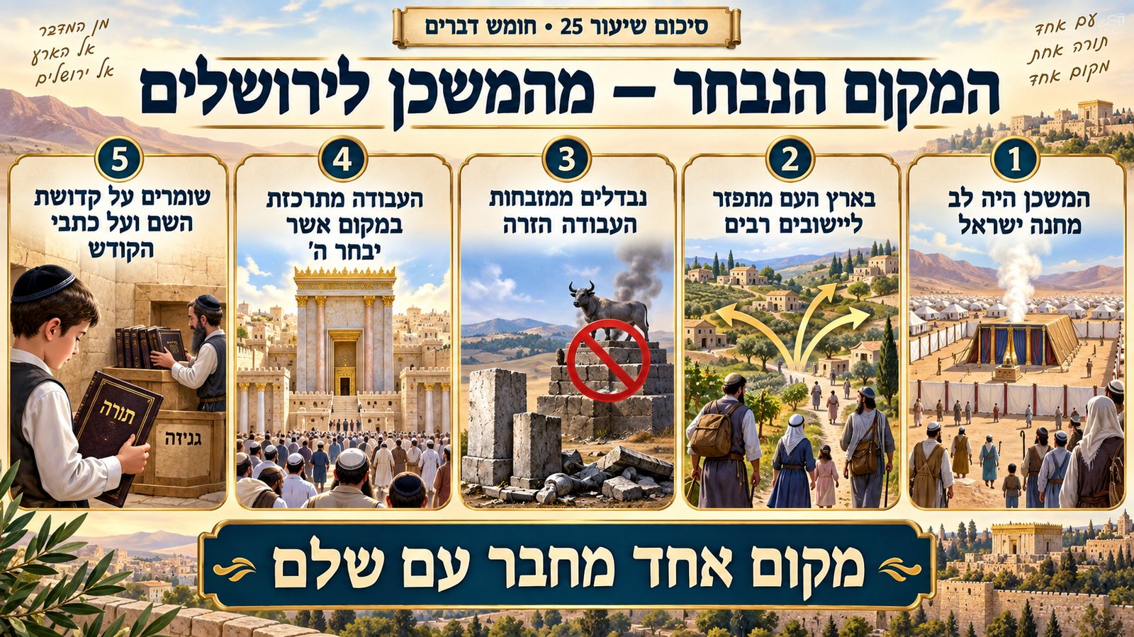סיכום שיעור 25: המקום הנבחר — מהמשכן לירושלים