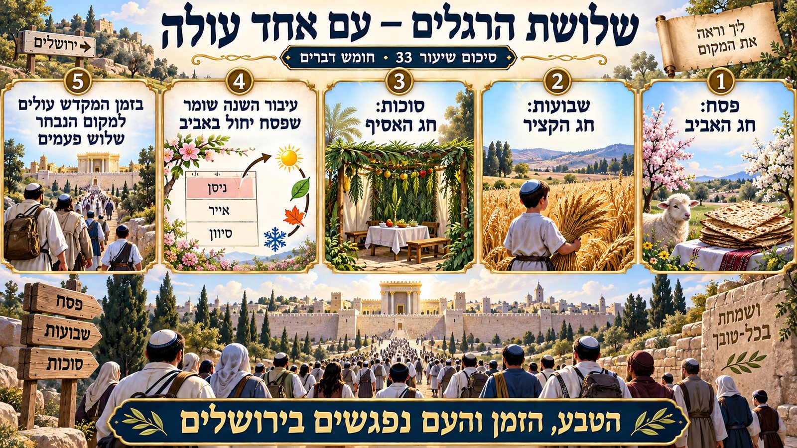 סיכום שיעור 33: שלושת הרגלים — עם אחד עולה