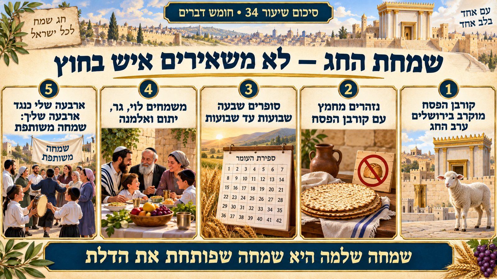 סיכום שיעור 34: שמחת החג — לא משאירים איש בחוץ