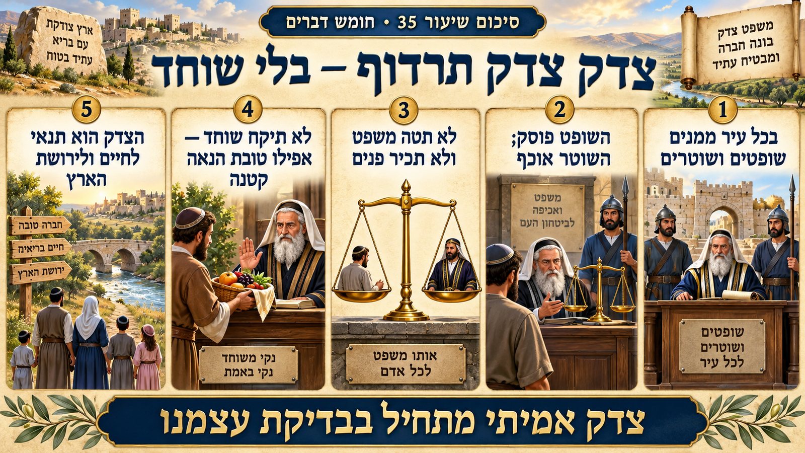 סיכום שיעור 35: צדק צדק תרדוף — בלי שוחד