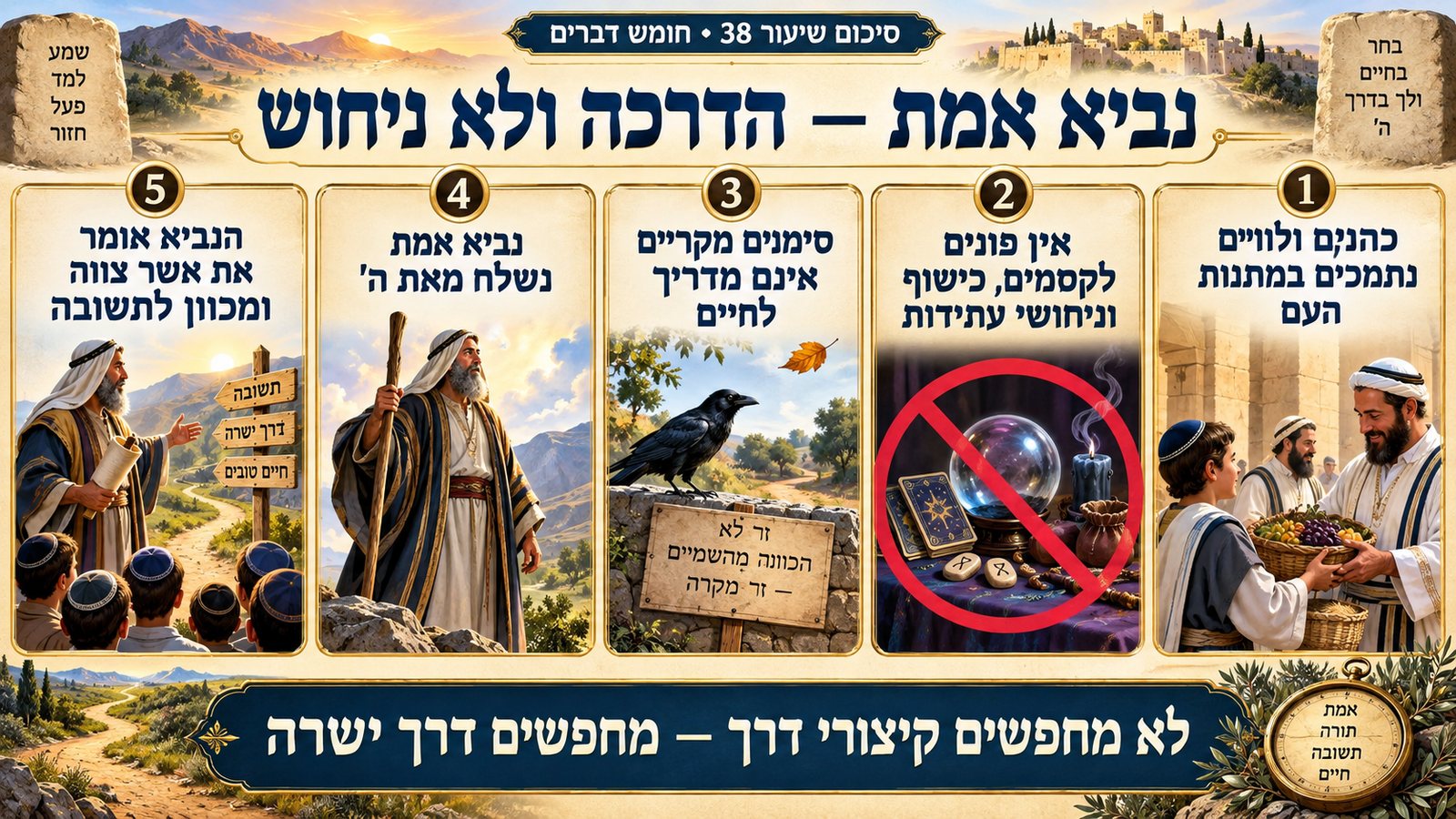 סיכום שיעור 38: נביא אמת — הדרכה ולא ניחוש