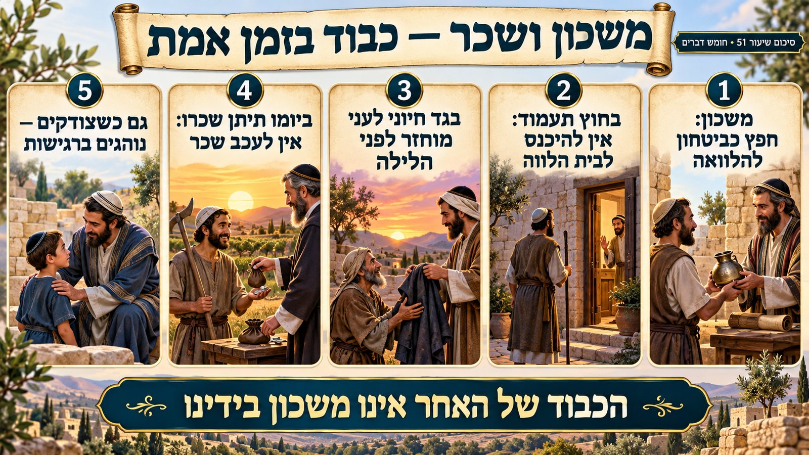 סיכום שיעור 51: משכון ושכר — כבוד בזמן אמת