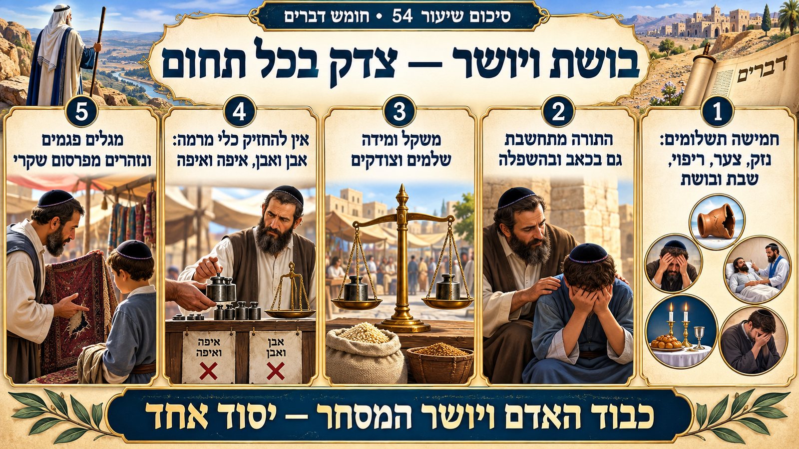 סיכום שיעור 54: בושת ויושר — צדק בכל תחום