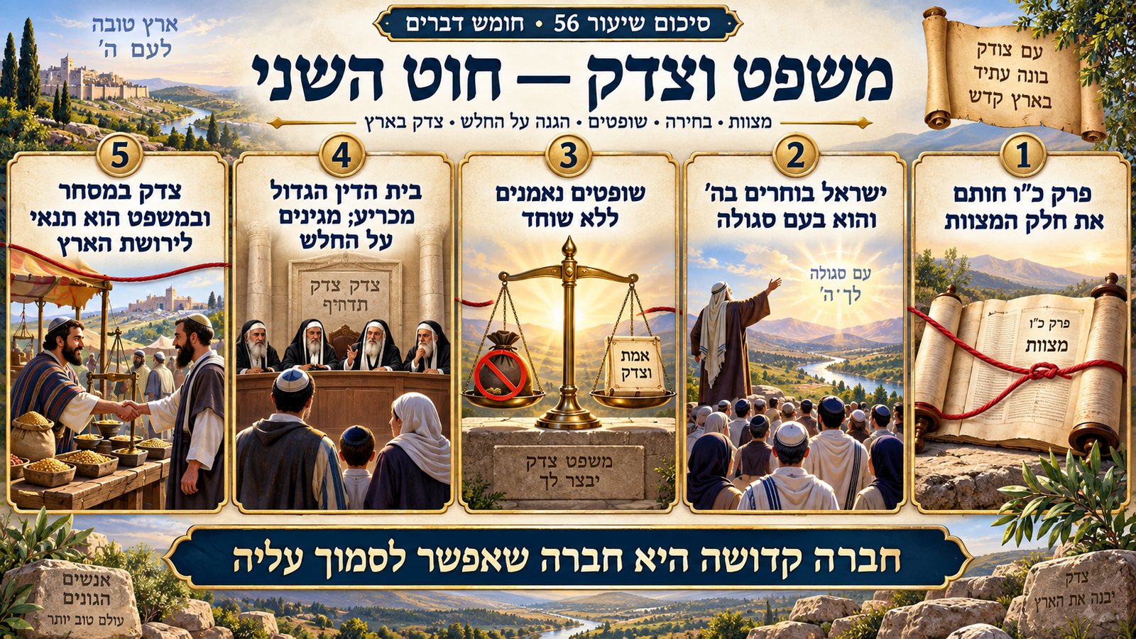 סיכום שיעור 56: משפט וצדק — חוט השני
