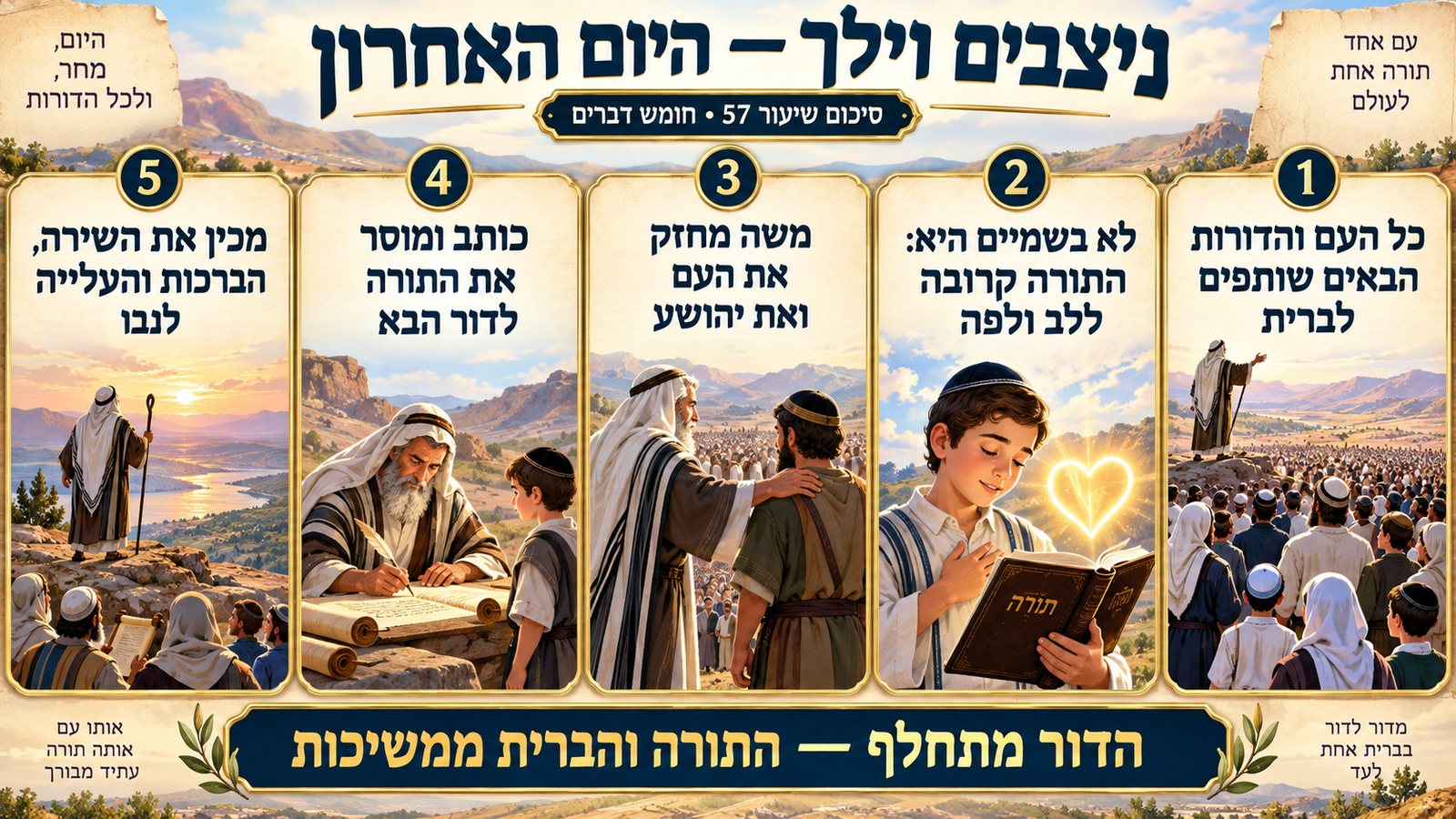 סיכום שיעור 57: ניצבים וילך — היום האחרון