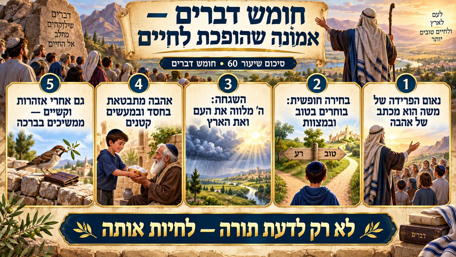 סיכום שיעור 60: חומש דברים — אמונה שהופכת לחיים